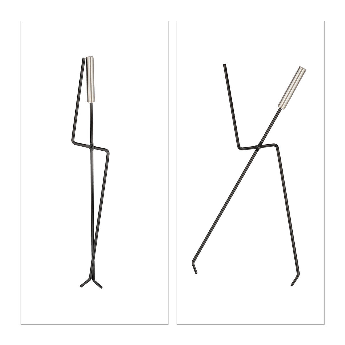 5-TLG.KAMINBESTECK-SET - Schwarz, Metall (30/56/30cm) - Relaxdays