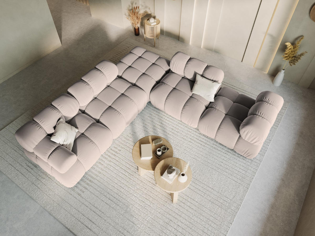 MODUL links Bellis aus Samt beige - Beige, Textil (94/70/94cm) - Micadoni