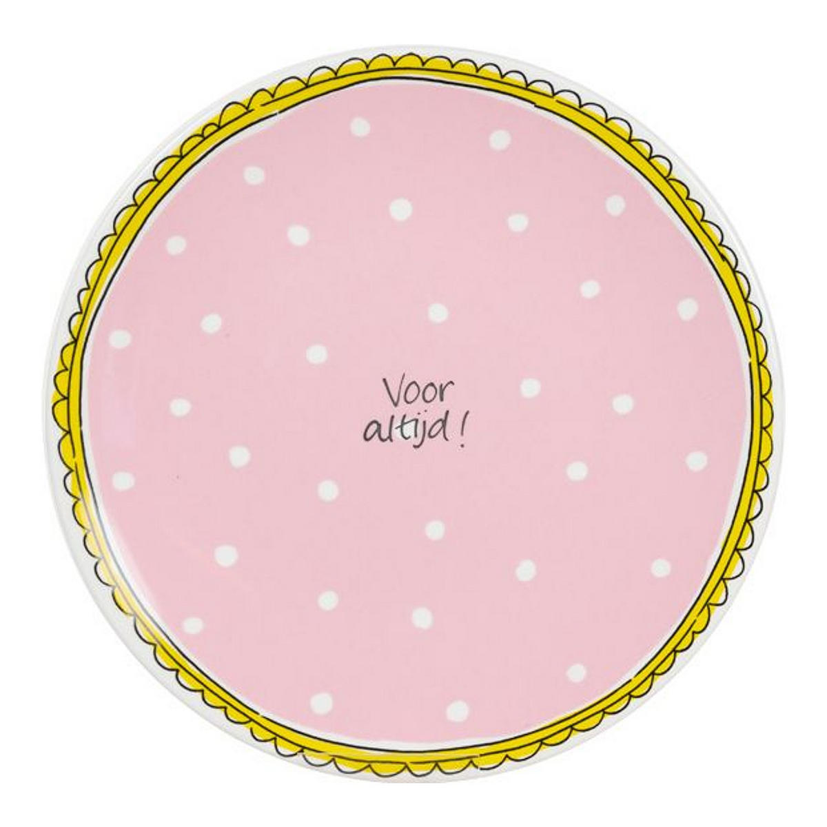 FRÜHSTÜCKSTELLER Punkt in Rosa - 22cm - Pink, Keramik (21.8/21.8/2.5cm) - Blond Amsterdam
