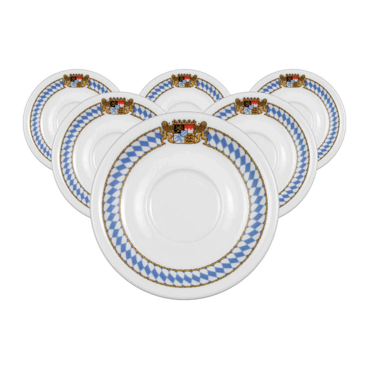 KAFFEEUNTERTASSEN Compact Bayern bunt ø 14,7 cm 6er Set - Multicolor, Keramik (14.7cm) - Seltmann Weiden