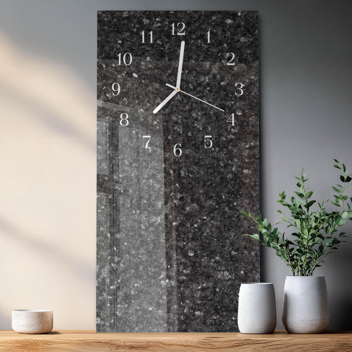 WANDUHR 30x60 cm - Waldweg - Grau, Glas (30/60/0.4cm) - TULUP
