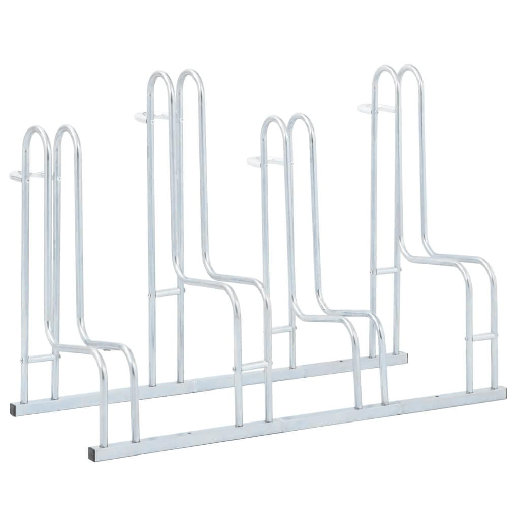 FAHRRADSTÄNDER Für 4 Fahrräder Freistehend Verzinkter Stahl - Silberfarben, Metall (39.5/73/104cm) - vidaXL