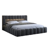 BOXSPRING POSTEL 180/200 Auria Tmavě šedá - šedá, dřevo (180/200cm) - Petits-meubles