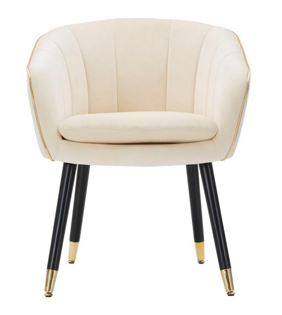 SESSEL Paris, cremefarben und goldfarben, Polyester, Kiefernholz und Metall, 62 x 58 x 78 cm - Goldfarben/Creme, Holz/Kunststoff (62/78/58cm) - Mauro Ferretti