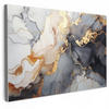 LEINWANDBILD Marmor - Schwarz - Gold - Weiß XXL 150x100 cm - Dunkelgrau, Textil (150/100cm) - MuchoWow