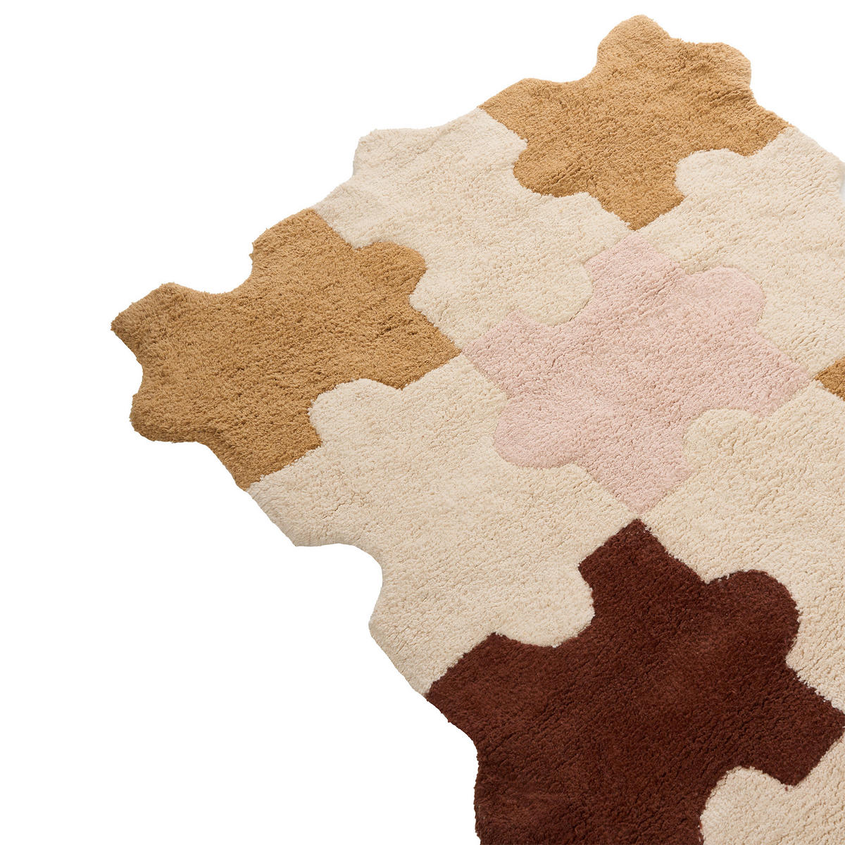 KINDERTEPPICH Bunt 90/120 cm Baumwolle Jigsaw - Pink/Beige, Textil (90/120cm) - Beliani