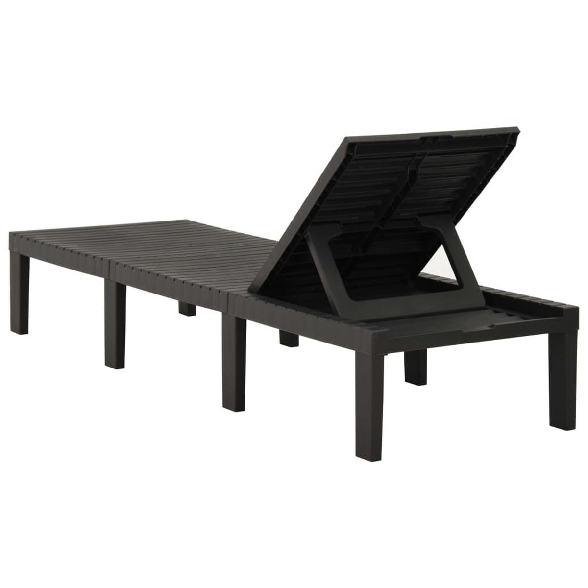 SONNENLIEGE Kunststoff Anthrazit - Anthrazit, Kunststoff (65/32/195cm) - vidaXL