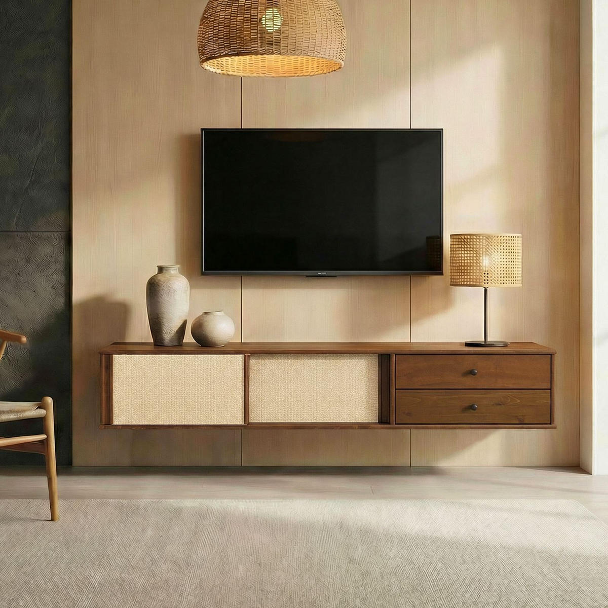 LOWBOARD SIMONA Kastanie - Kastanienfarben, Holz (175/30/34cm) - IDIMEX