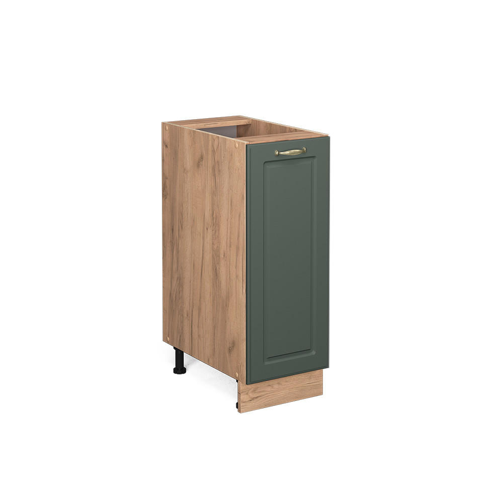 APOTHEKERUNTERSCHRANK Fame-Line Grün-Gold Landhaus 30 cm ohne AP - Eiche Wotan/Grün, Holzwerkstoff (30/82/51.6cm) - Vicco