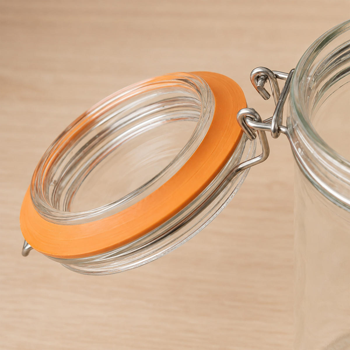 6 sklenic na zavařování - průhledná, kov/plast (0.5L) - Relaxdays