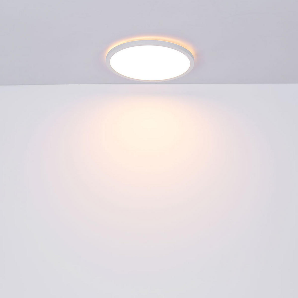 LED DECKENLEUCHTE Kunststoff Weiß - Weiß, Kunststoff (42/42/2.5cm) - Globo Lighting