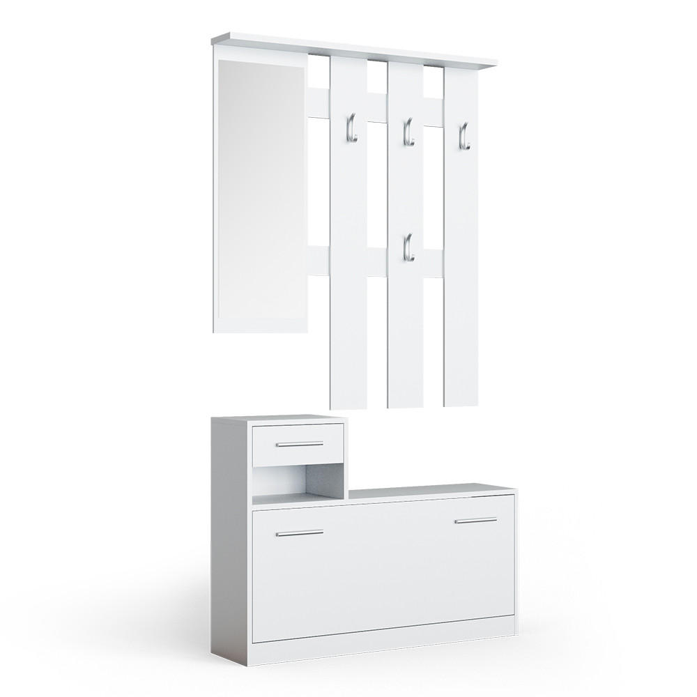 GARDEROBE Billy Weiß 100 x 111.6 cm - Weiß, Holzwerkstoff (100/111.6/27.8cm) - Vicco
