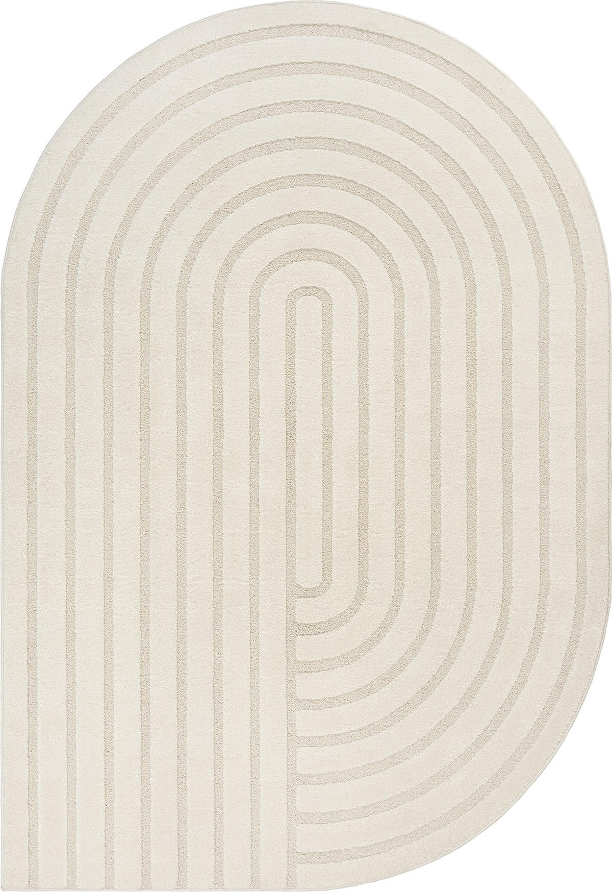 KURZFLORTEPPICH Geometrisch CETINA Polypropylen Creme 200 x 290 cm - Beige, Textil (200/290cm) - KADIMA DESIGN