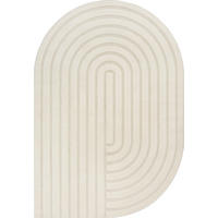 KURZFLORTEPPICH Geometrisch CETINA Polypropylen Creme 160 x 230 cm - Beige, Textil (160/230cm) - KADIMA DESIGN