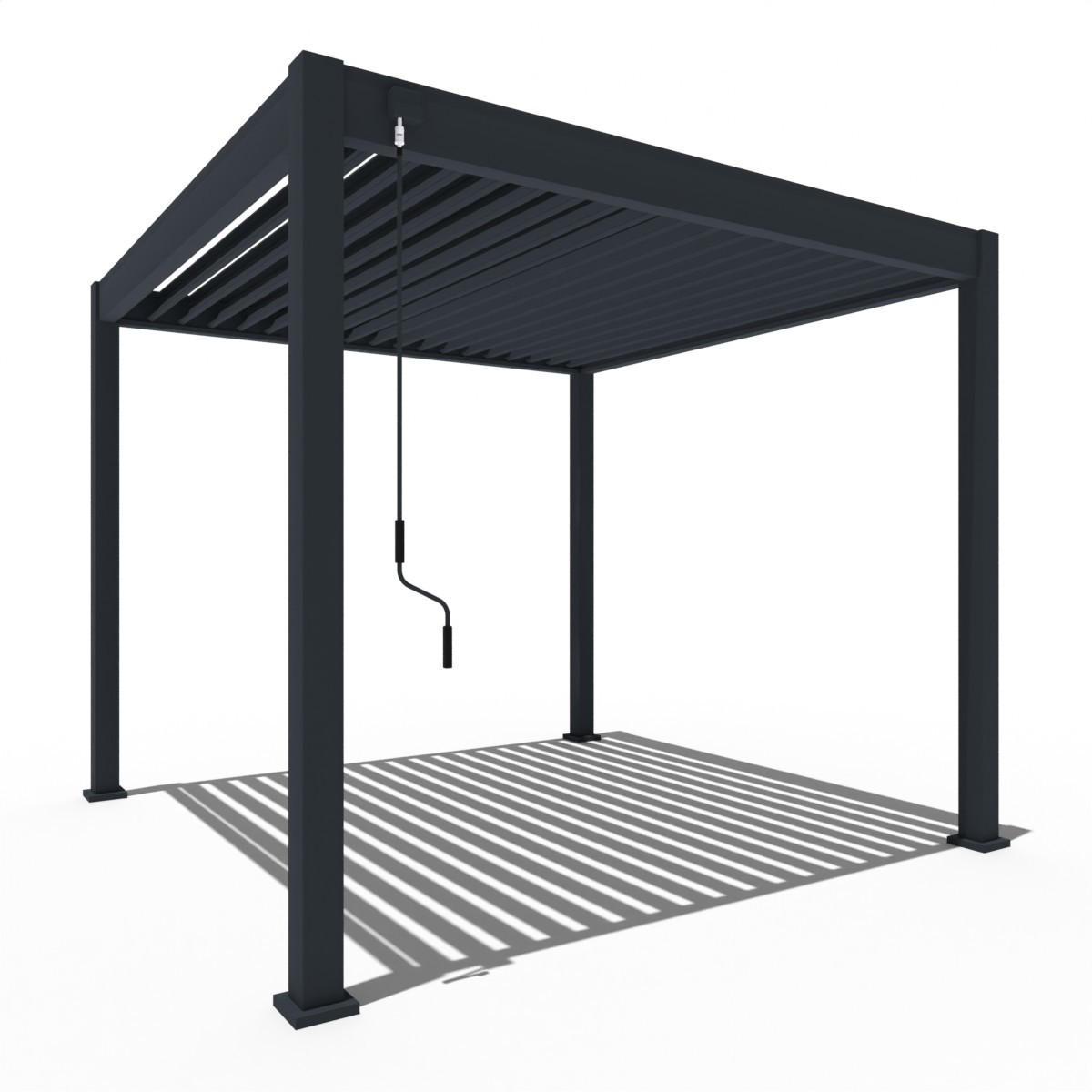 PERGOLA Classic Pavillon Terrassenüberdachung Aluminium 3 x 3 M anthrazit - Anthrazit, Metall (300/255/300cm) - WEIDE