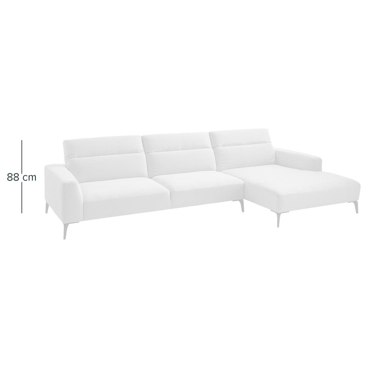 ECKSOFA mit Longchair - Schwarz/Grau, Textil/Metall (328/180cm) - home24