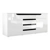 SIDEBOARD Sintra Weiß Hochglanz / Schwarz Hochglanz - Weiß Hochglanz, Holzwerkstoff (139/72/35cm) - Vladon