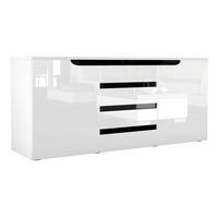 SIDEBOARD Sintra Weiß Hochglanz / Schwarz Hochglanz - Weiß Hochglanz, Holzwerkstoff (139/72/35cm) - Vladon