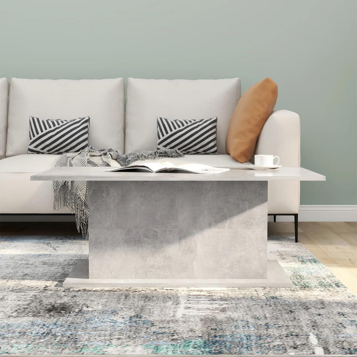 COUCHTISCH Betongrau 102x55,5x40 cm Holzwerkstoff - Grau, Holzwerkstoff (102/55.5/40cm) - furnicato