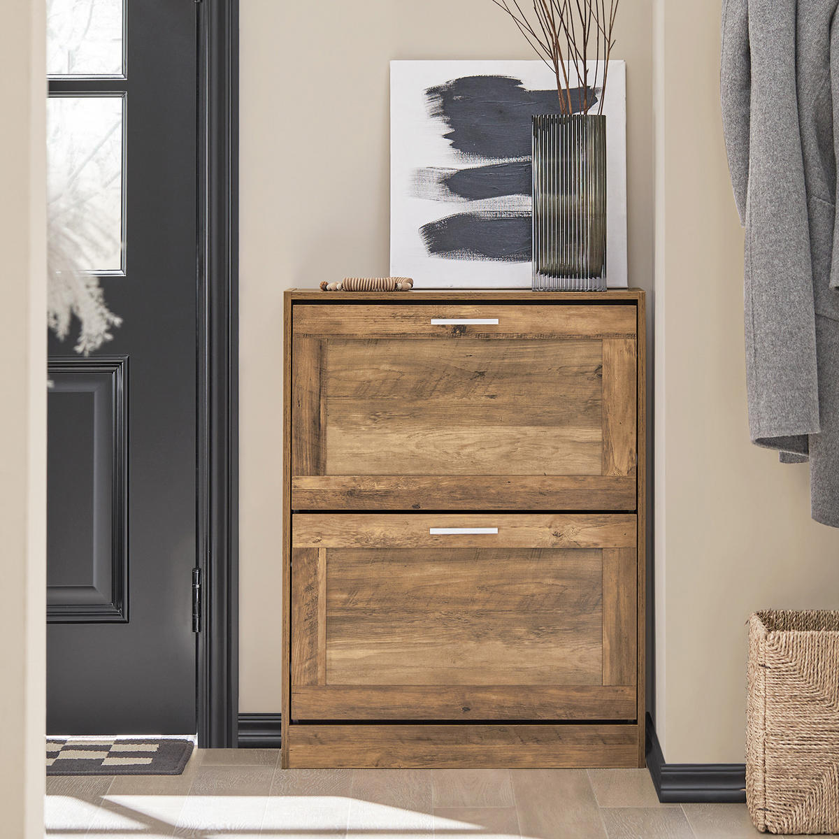 SCHUHSCHRANK Braun - Braun, Holzwerkstoff (60/79/23cm) - SoBuy