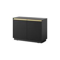 KOMMODE Roy 104 Schwarz, mit geriffelter Front - Schwarz, Holzwerkstoff (104/72/39cm) - Bettso