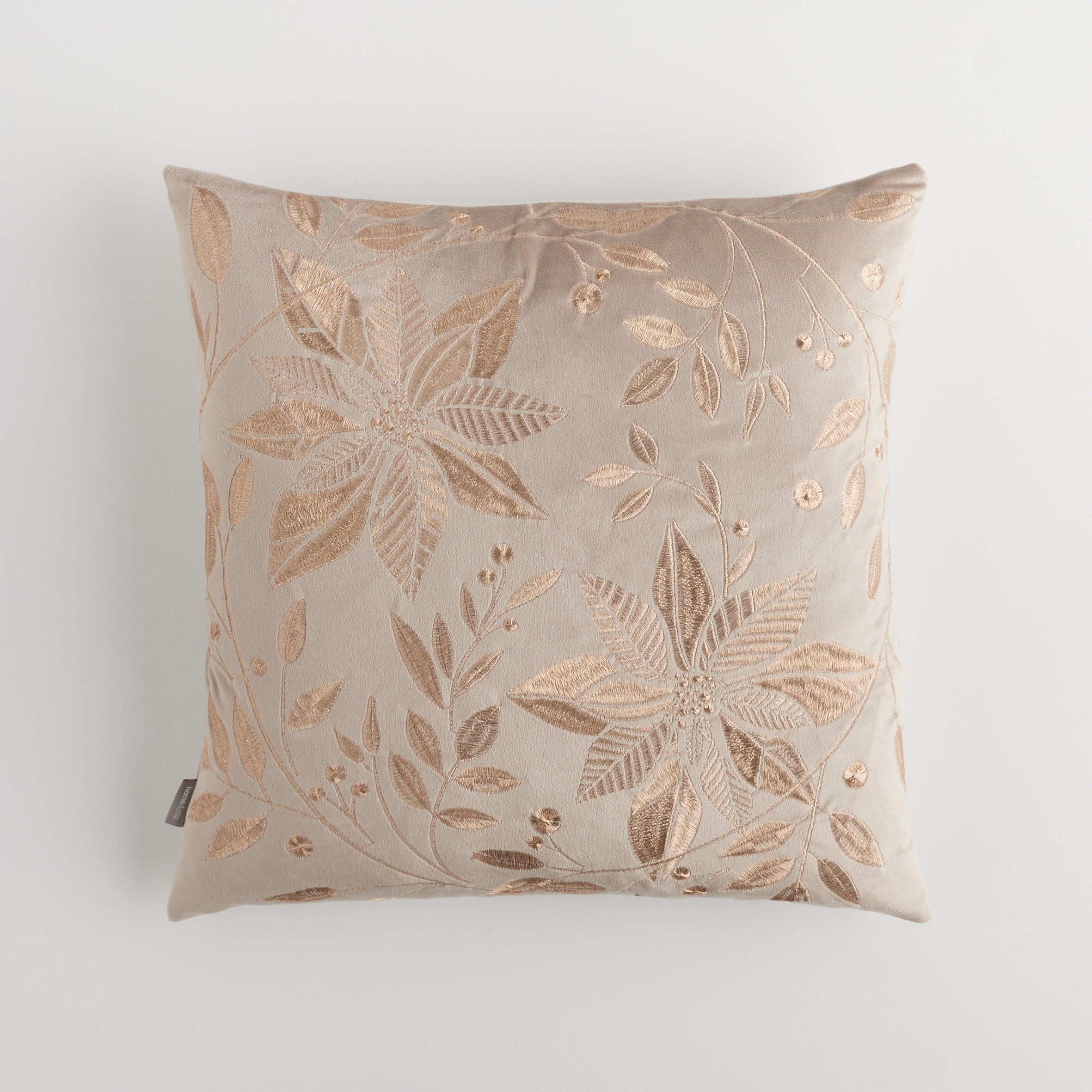 KISSENBEZUG Petalina, 45x45cm, Beige, Weihnachten Kissenhülle, Weihnachtsdeko, Christmas, Weihnachtsmotiv Sofakissen Dekokissenbezuge - Beige, Kunststoff/Textil (45/45cm) - home&you