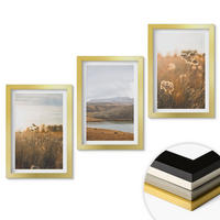 WANDBILDER 3er Set - 20x30 cm Goldrahmen - Landschaften Wiesen Berge See - Goldfarben, Kunststoff (20/30cm) - ArtPrintCave