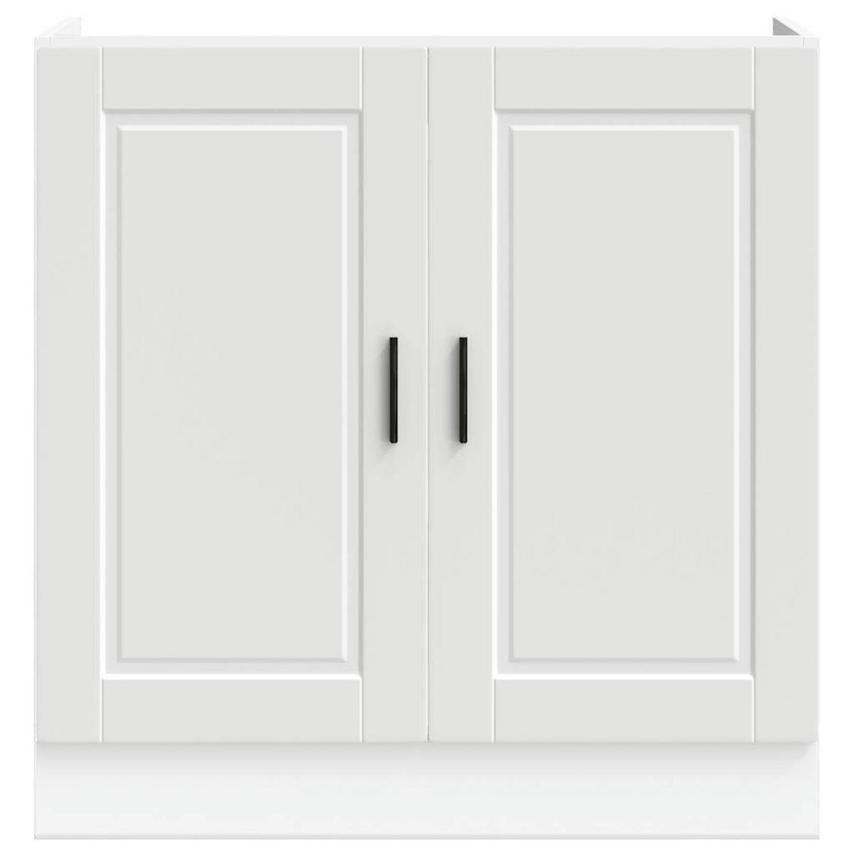 KÜCHENUNTERSCHRANK Porto 80/46/81,5 cm aus Holzwerkstoff Weiß - Weiß, Holz (80/81.5/46cm) - vidaXL