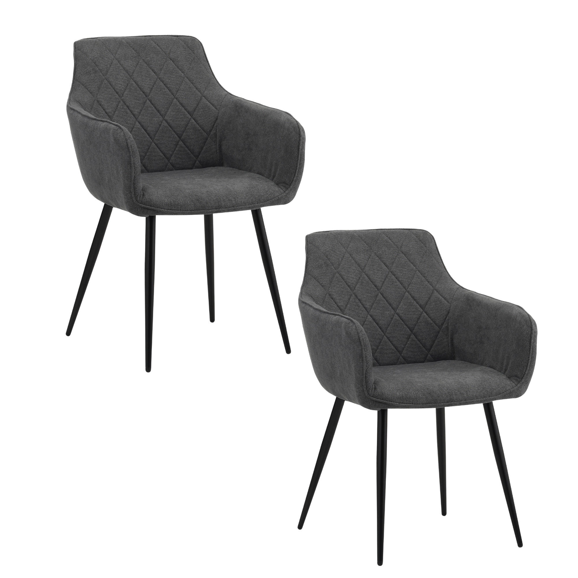 ESSZIMMERSTUHL SILA 2er Set - Grau, Textil (54/83/49cm) - Albatros