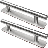 MÖBELGRIFF Silber 2er-Set Klebegriffe - Silberfarben, Metall (3.6/3.5/14.8cm)
