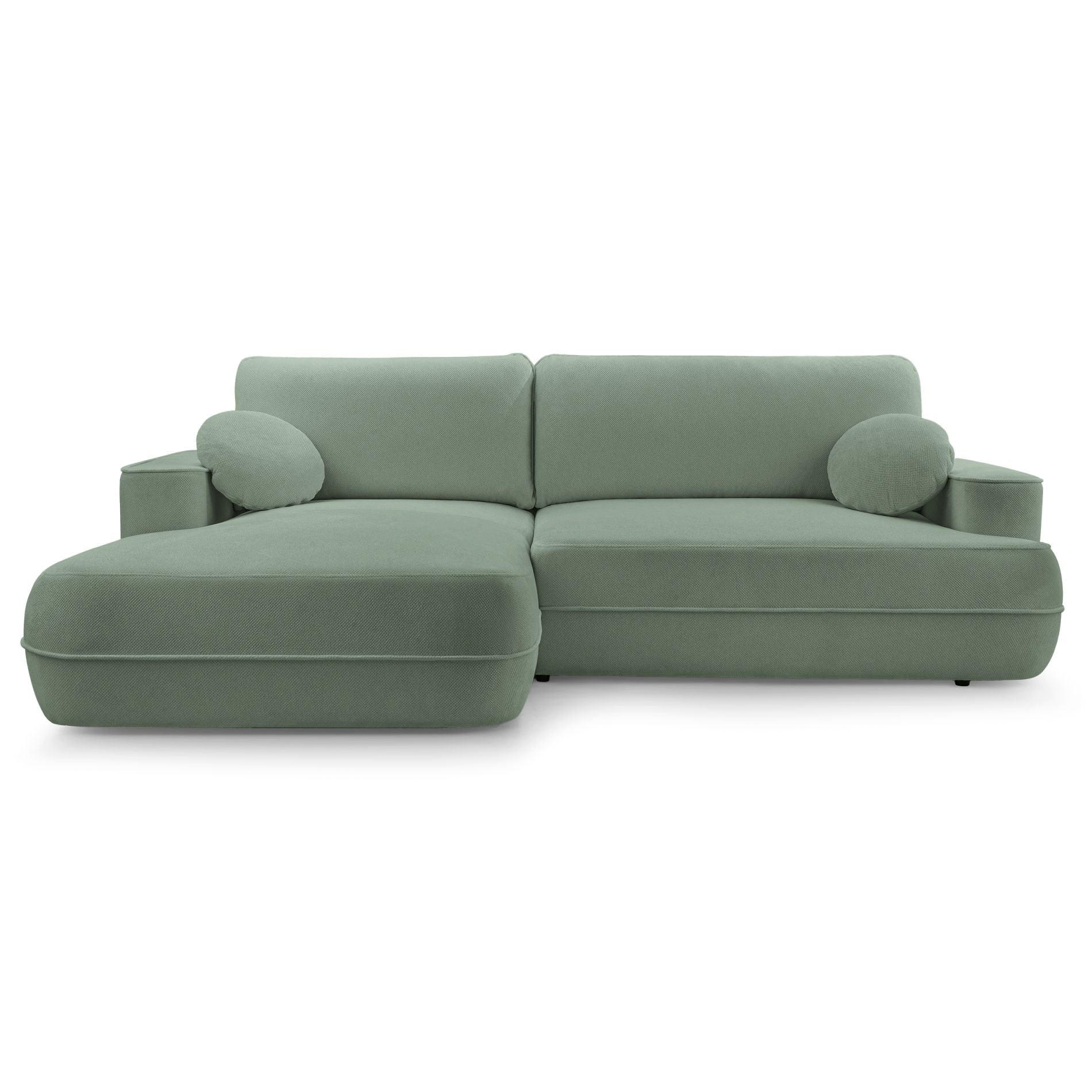ECKSOFA Fuerro Salbeigrün Strukturstoff - Schwarz/Hellgrün, Kunststoff/Textil (260/168cm) - Selsey