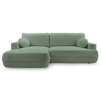 ECKSOFA Fuerro Salbeigrün Strukturstoff - Schwarz/Hellgrün, Kunststoff/Textil (260/168cm) - Selsey