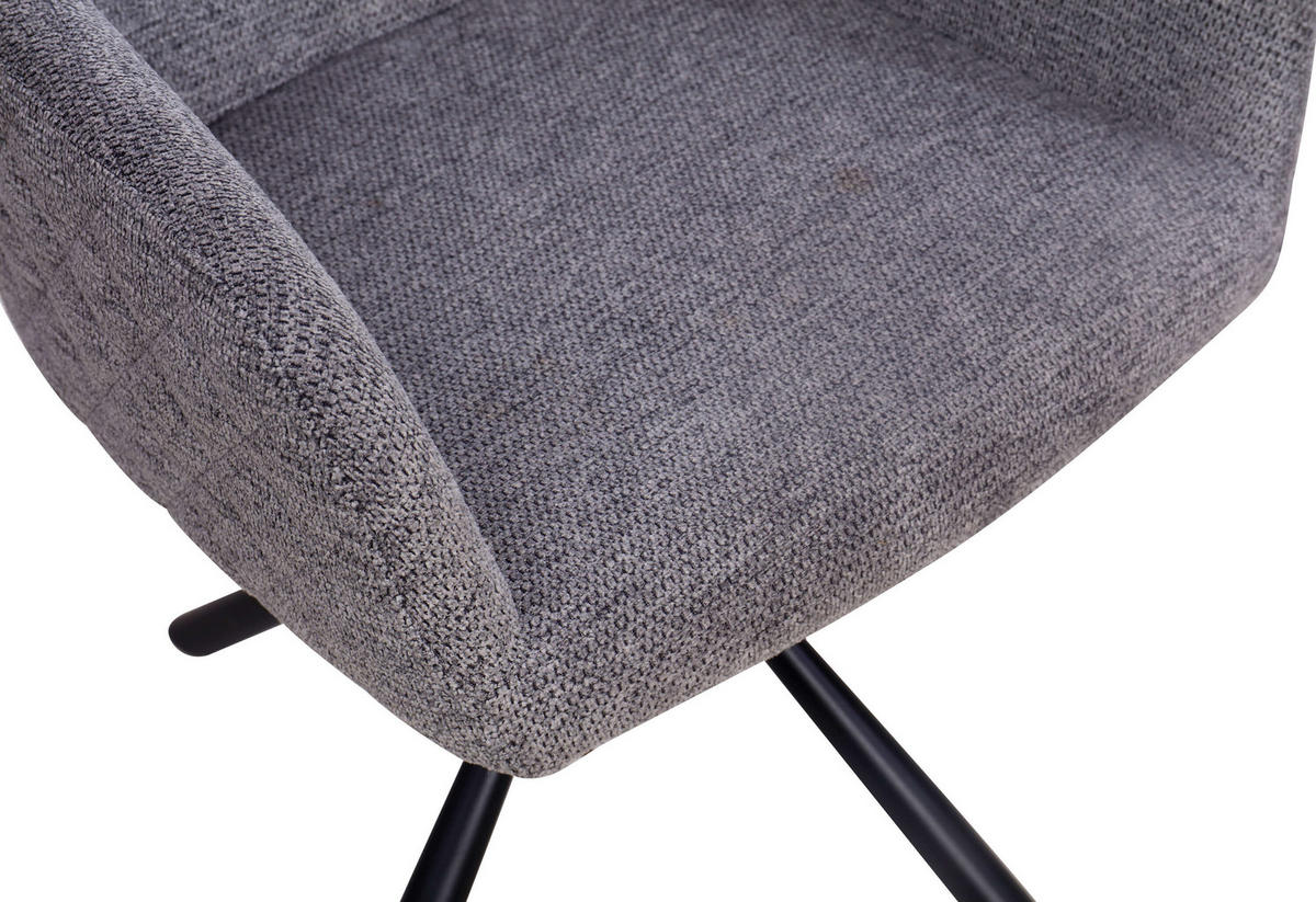 ESSZIMMERSTUHL Cuneo - Schwarz/Grau, Textil/Metall (56/85/60cm) - Mr. Deko