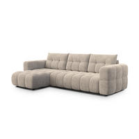 ECKSOFA CLOUDI 4-Sitzer links, beige - Beige/Schwarz, Holz/Textil (294/160cm) - Courtois Laville