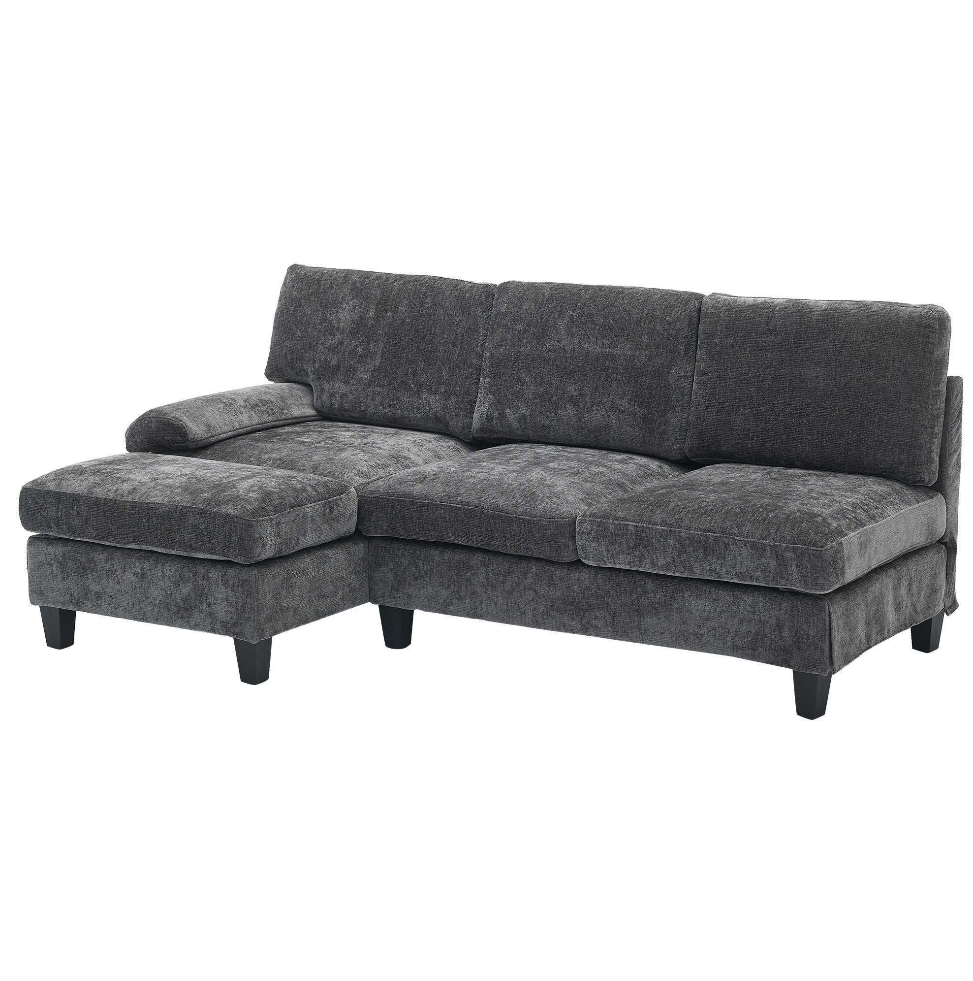 3-SITZER-ECKSOFA aus Stoff 194x118x81 cm in Grau mit Schlaffunktion - Grau, Textil (118/81/194cm) - Modfu