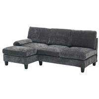 3-SITZER-ECKSOFA aus Stoff 194x118x81 cm in Grau mit Schlaffunktion - Grau, Textil (118/81/194cm) - Modfu