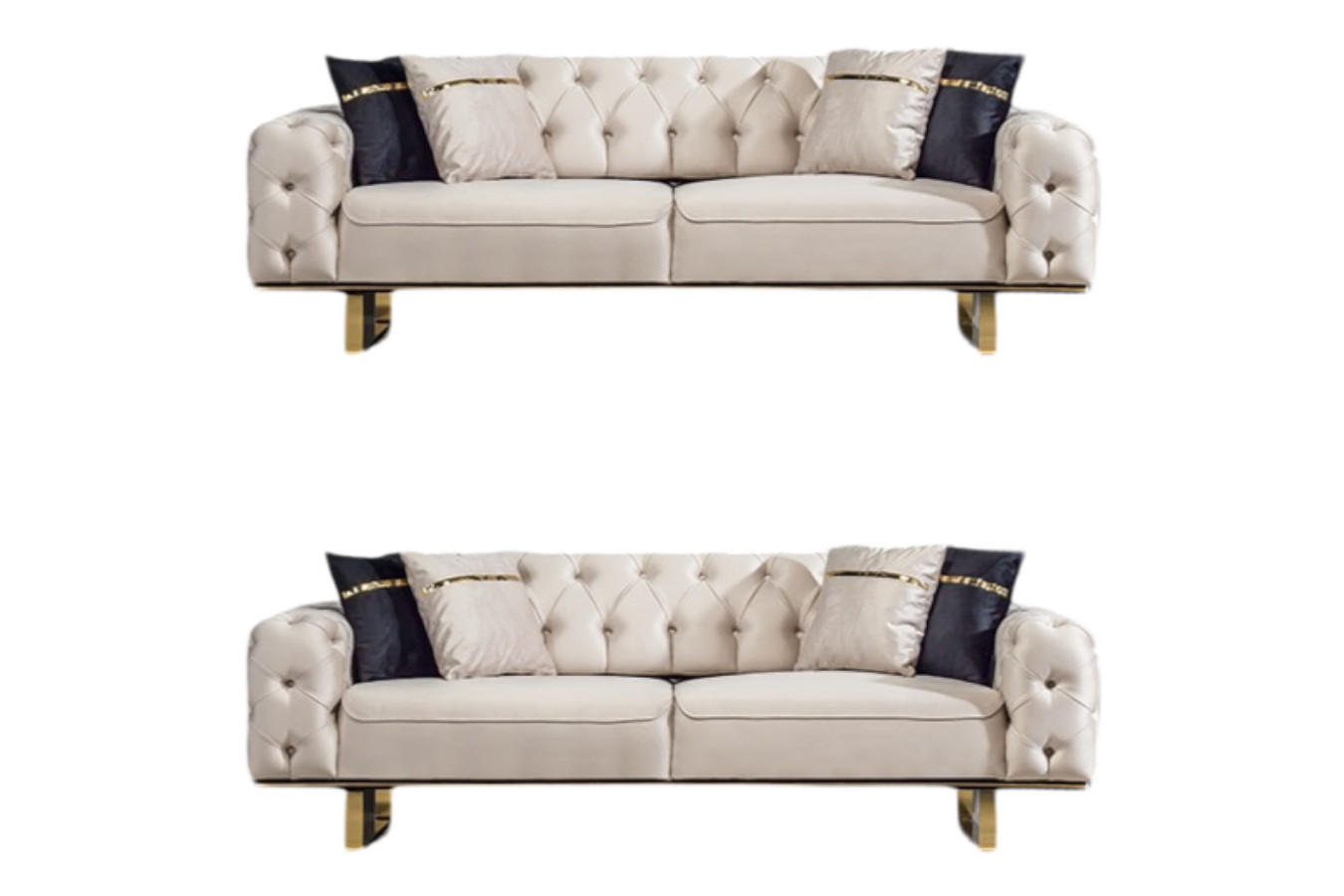 SITZGARNITUR Roma Beige Stellvariante:2+2 - Beige, Holz (180/81/103cm) - Villa Möbel