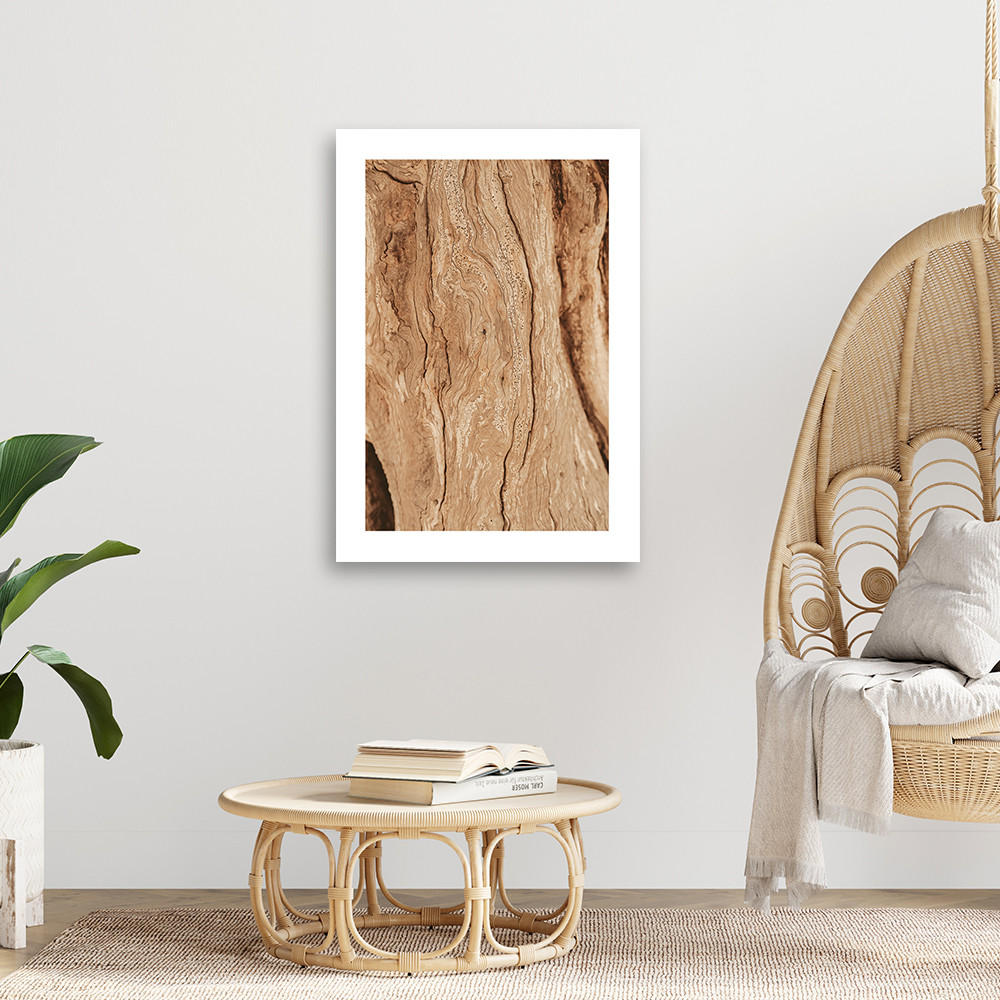 WANDBILD baum ohne rinde - Beige, Textil (40/60cm) - Feeby