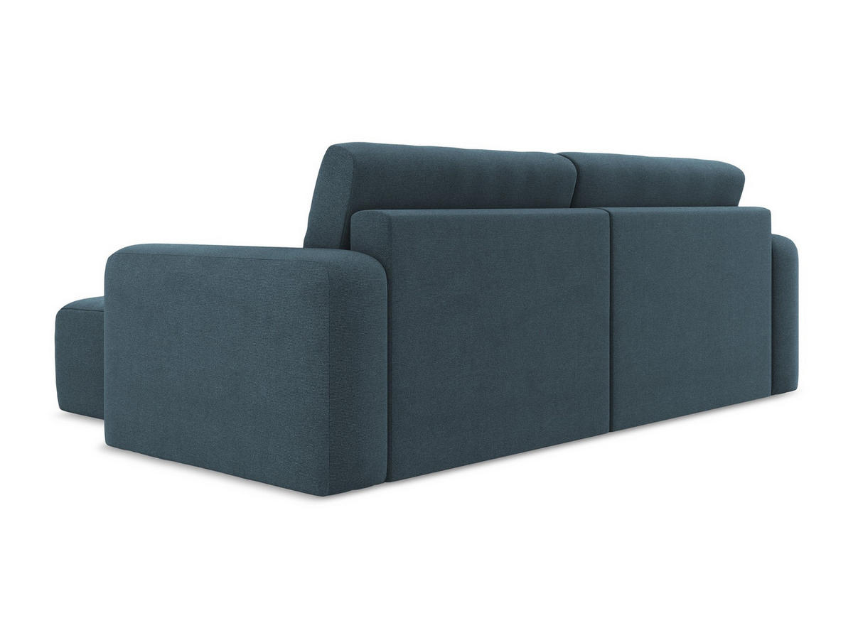 ECKSOFA mit Schlaffunktion rechts Strukturstoff Stoff Blau - Blau/Pink, Kunststoff/Textil (244/149cm) - Makamii