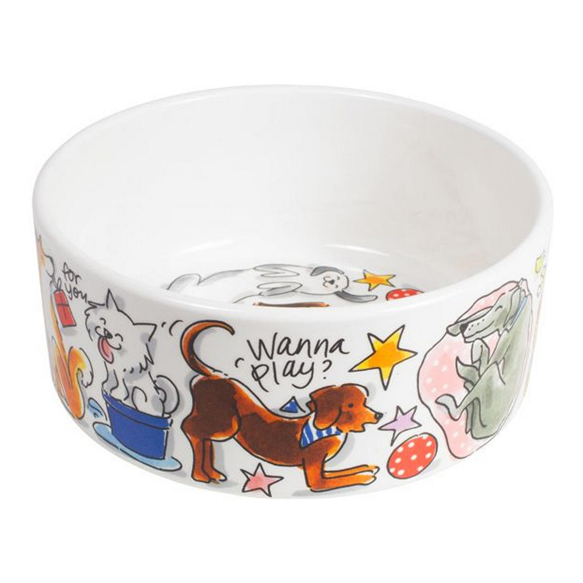 FUTTERNÄPFE Hund in Bunt - 15,5cm - Multicolor, Keramik (15.7/15.4/6.6cm) - Blond Amsterdam