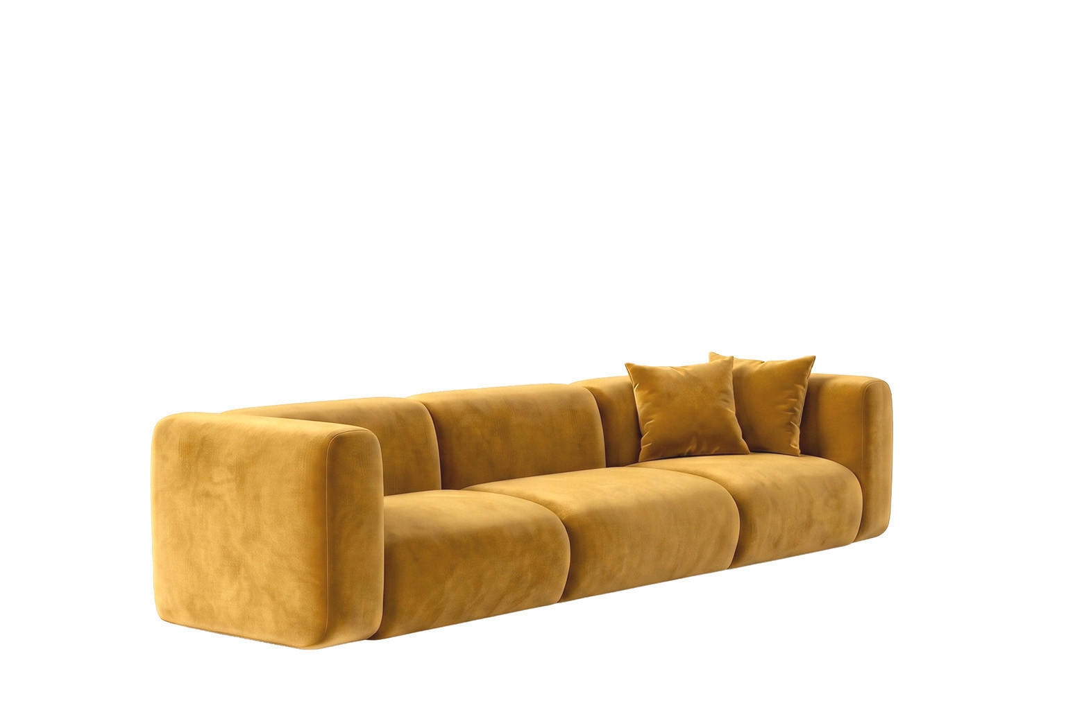 SOFA 3-Sitzer, Velvet-Stoff Bluvel, Golden, GRETA - Goldfarben, Holz (319/70/89cm) - Kaiser Möbel