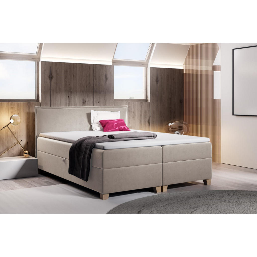 Thumbnail - Sofnet Boxbett, Beige, Textil, H3, Rechteckig, 160x200 cm, Schlafzimmer, Betten, Boxspringbetten