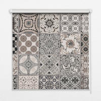 VNÚTORNÁ roleta - okenná roleta - roleta - 140x140 cm - Portugalské vzory - sivá, plast (140/140/0.5cm) - TULUP