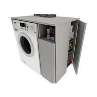 WASCHMASCHINENSCHRANK Überbauschrank mit Fächern – passend für Waschmaschine & Trockner 96/88/62 - Grau, Holzwerkstoff (96/88/62cm) - RAUMHIRSCH FURNITURE