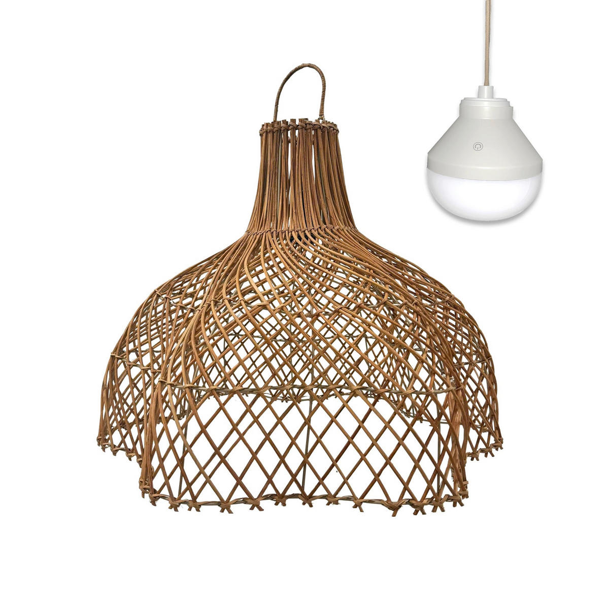 SOLAR-HÄNGELEUCHTE ARIA beige - Beige, Naturmaterialien (34/34/46cm) - Lumisky
