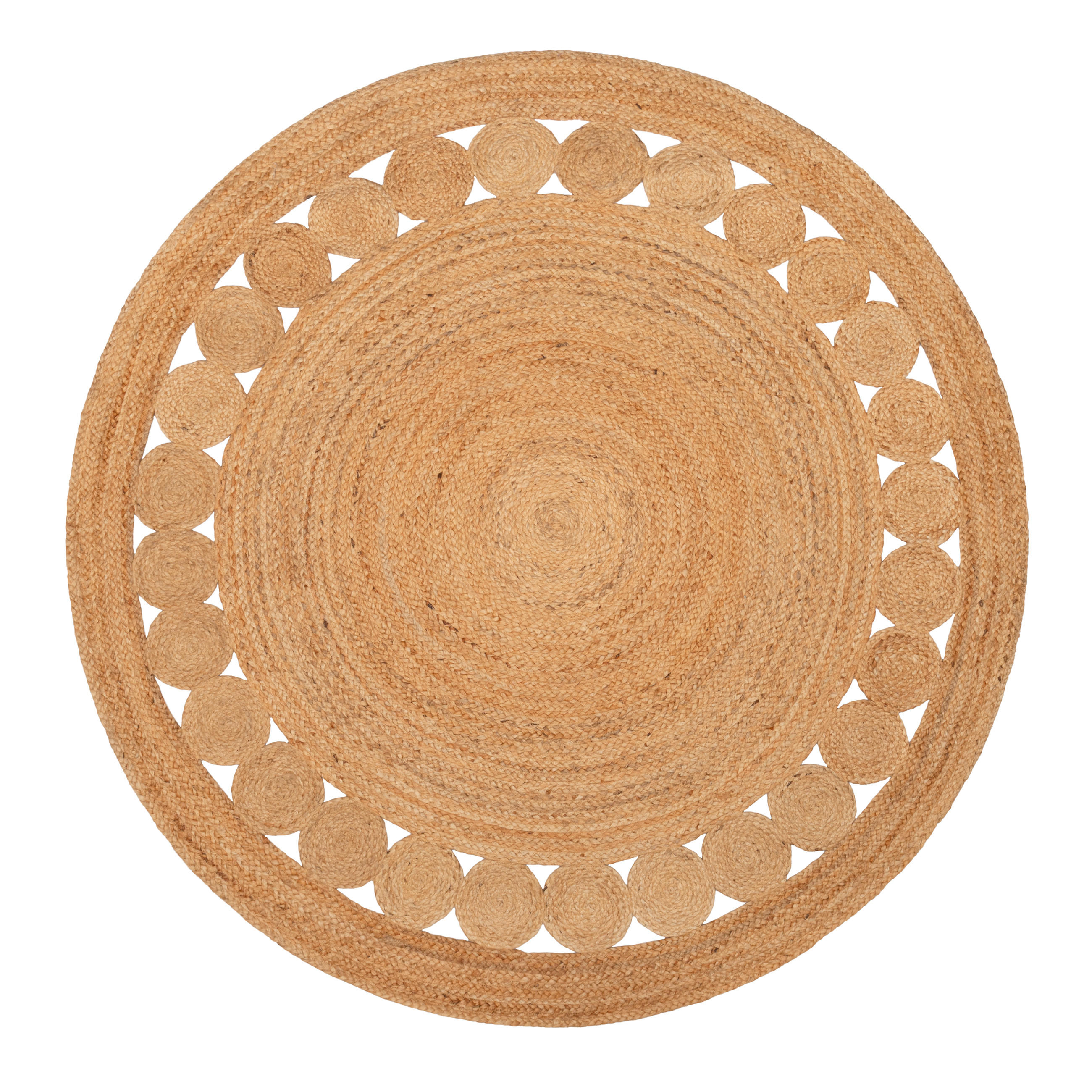 TEPPICH JUTE Rund Braun Beige 160/160 cm - Naturfarben, Textil (160/160cm) - Tapiso