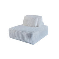 HOCKER MIT RÜCKENKISSEN WIOLO SOFT Cremeweiß Cord - Creme/Schwarz, Kunststoff/Textil (111/84/111cm) - KAWOLA