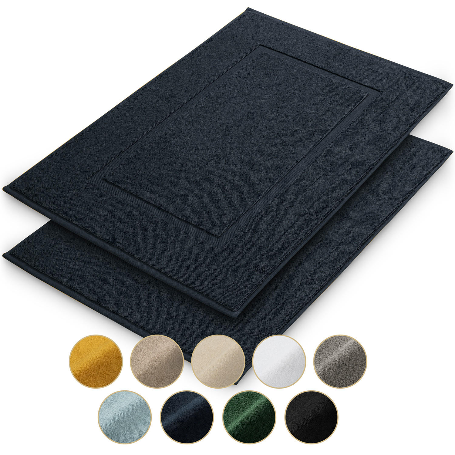 BADEMATTE Vilto 2er-Set, 50/80 cm, Dunkelblau - Dunkelblau, Textil (80/50cm) - Blumtal