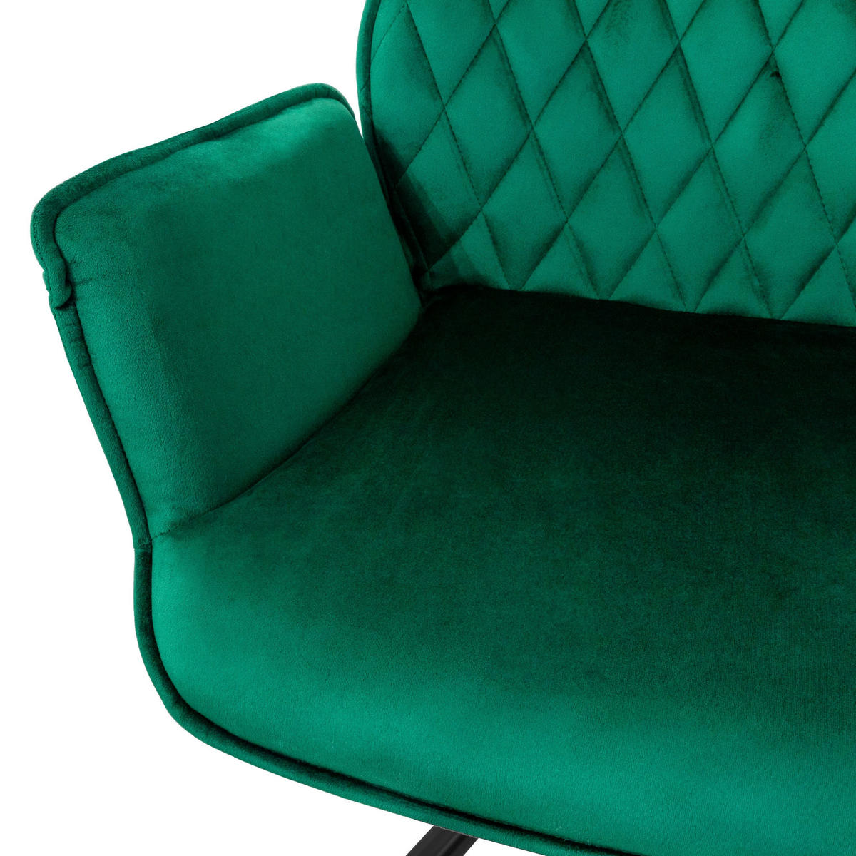 DREHSTUHL Samt Dunkelgrün - Dunkelgrün, Metall (63/90/57cm) - ML-DESIGN