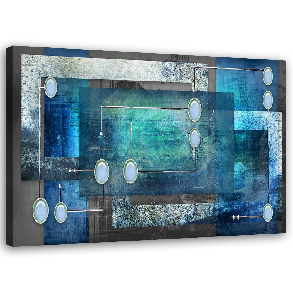 LEINWANDBILD Blaue Abstraktion 3d 120x80cm - Blau, Textil (120/80cm) - Feeby